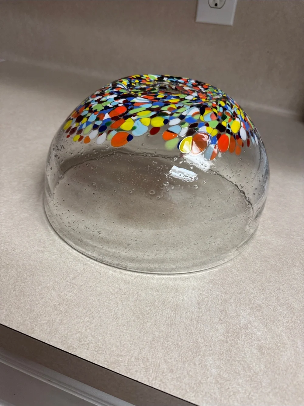 Glass confetti bowl